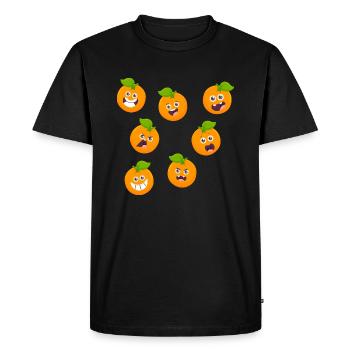 Mandarine - Männer Premium Bio T-Shirt - Schwarz - Vorne - Nico (187cm)