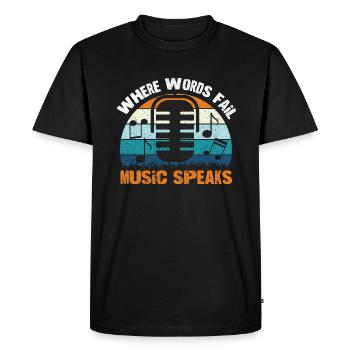 Musician Music Rhythm Clef - Men's Premium Organic T-Shirt - black - Front - Nico (187cm)
