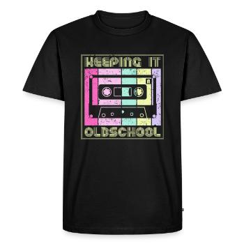 80s 90s Cassette Mixtape Retro Funny - T-shirt Premium bio Homme - noir - Devant - Nico (187cm)