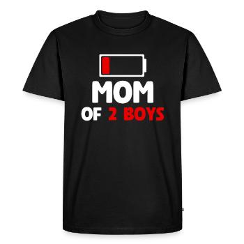 Maman de 2 garçons - T-shirt Premium bio Homme - noir - Devant - Nico (187cm)