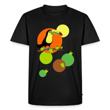 Toucan - colorful and colorful - Men's Premium Organic T-Shirt - black - Front - Nico (187cm)