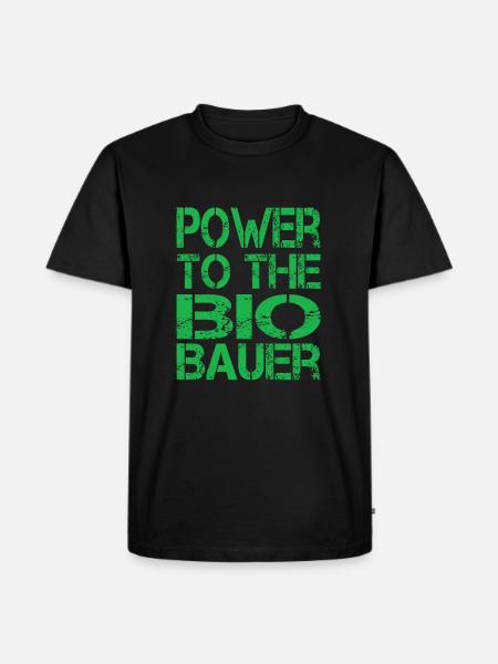 Power To The Bio Bauer - Männer Premium Bio T-Shirt - Schwarz