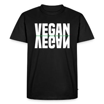 Vegan Mirrored - Men's Premium Organic T-Shirt - black - Front - Nico (187cm)