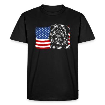 Griffon nain belge Drapeau Amérique Wilsigns - T-shirt Premium bio Homme - noir - Devant - Nico (187cm)