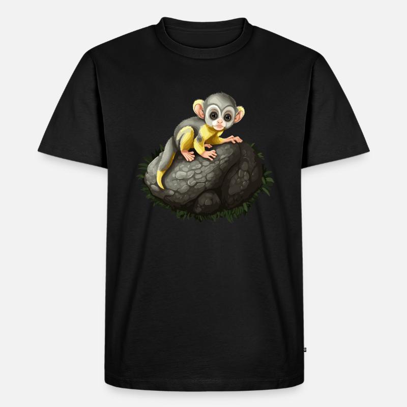 Singe Écureuil Singe Écureuil Singe Bébé - T-shirt Premium bio Homme - noir