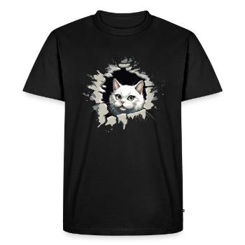 Chaton chaton Mietze miaou - T-shirt Premium bio Homme - noir - Devant - Nico (187cm)