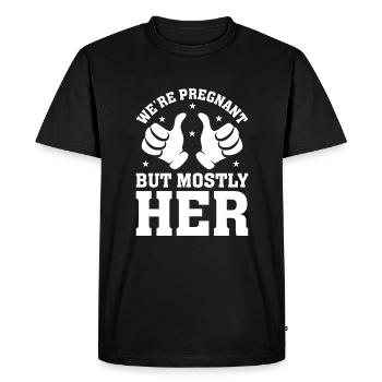 Nous sommes enceintes, mais surtout son nouveau papa père - T-shirt Premium bio Homme - noir - Devant - Nico (187cm)