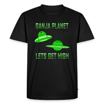 Cannabis Alien High - Men's Premium Organic T-Shirt - black - Front - Nico (187cm)