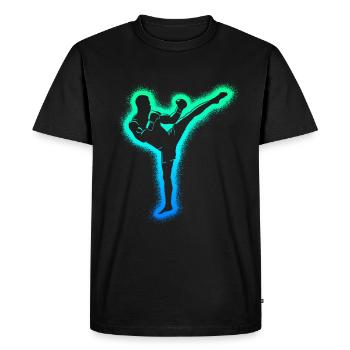 Muay Thai Kickboxer Martial Arts Kids Kickboxing - Men's Premium Organic T-Shirt - black - Front - Nico (187cm)