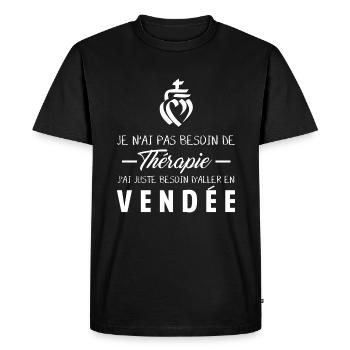 Thérapie Vendée - T-shirt Premium bio Homme - noir - Devant - Nico (187cm)
