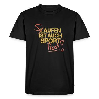 Boire au lieu de courir I athlète de bière - T-shirt Premium bio Homme - noir - Devant - Nico (187cm)