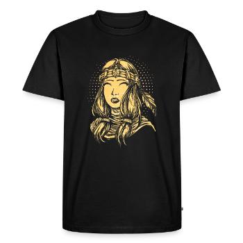 Femme Indienne Femme Indienne Etats-Unis d'Amérique Sexy Squaw - T-shirt Premium bio Homme - noir - Devant - Nico (187cm)