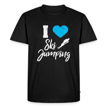 saut à ski - T-shirt Premium bio Homme - noir - Devant - Nico (187cm)