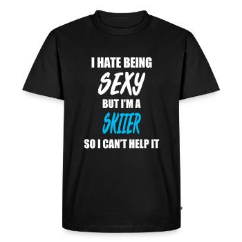 Ski skiing - Men's Premium Organic T-Shirt - black - Front - Nico (187cm)