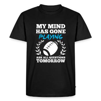 rugby - T-shirt Premium bio Homme - noir - Devant - Nico (187cm)