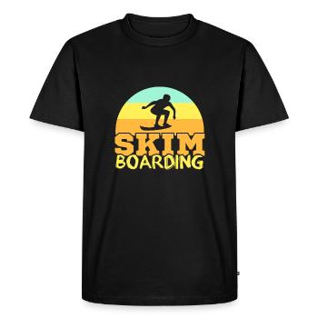 Skimboarding sunset - Men's Premium Organic T-Shirt - black - Front - Nico (187cm)