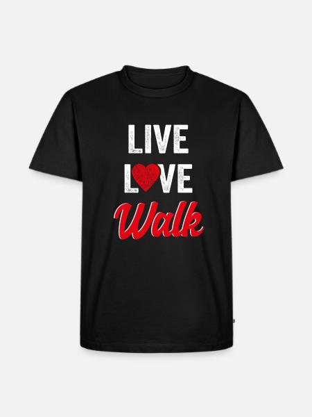 Nordic Walking - Männer Premium Bio T-Shirt - Schwarz