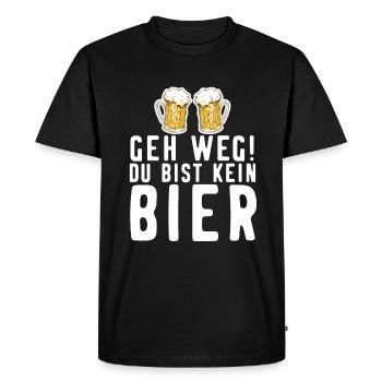 Alkohol Bier Lustiger Spruch - Männer Premium Bio T-Shirt - Schwarz - Vorne - Nico (187cm)
