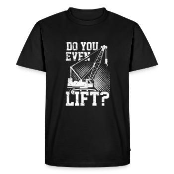 Crane Operator Funny Tower Crane Gift - Men's Premium Organic T-Shirt - black - Front - Nico (187cm)