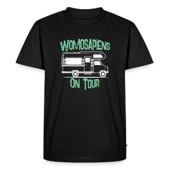 Womosapiens camper on tour with motorhome on vacation - Men's Premium Organic T-Shirt - black - Front - Nico (187cm)