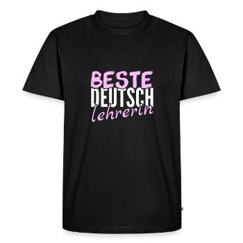 Best German Teacher - Men's Premium Organic T-Shirt - black - Front - Nico (187cm)