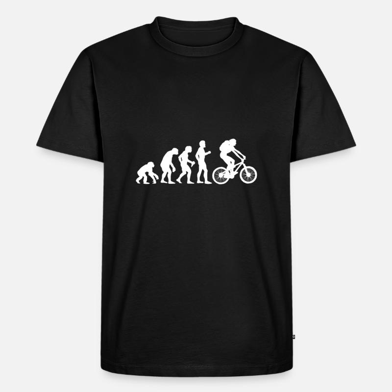 Mountainbike Evolution - Männer Premium Bio T-Shirt - Schwarz