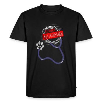 L'examen des animaux chez le vétérinaire aide l'amour des animaux - T-shirt Premium bio Homme - noir - Devant - Nico (187cm)