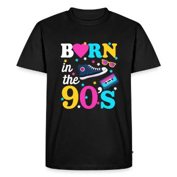Geboren in den 90er Jahren Ich liebe Tanzen - Männer Premium Bio T-Shirt - Schwarz - Vorne - Nico (187cm)
