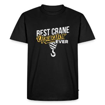 Crane Operator Funny Tower Crane Gift - Men's Premium Organic T-Shirt - black - Front - Nico (187cm)