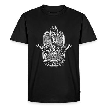 Hamsa Khamsa Symbole I Yoga Mandala Oeil Main - T-shirt Premium bio Homme - noir - Devant - Nico (187cm)