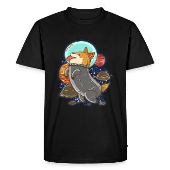 mignon chien de l’univers astronaute cadeau - T-shirt Premium bio Homme - noir - Devant - Nico (187cm)