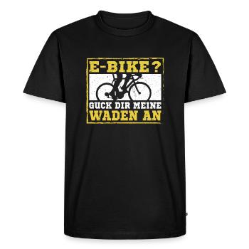 Pas d’Ebike cycliste entraîner mollets muscles - T-shirt Premium bio Homme - noir - Devant - Nico (187cm)