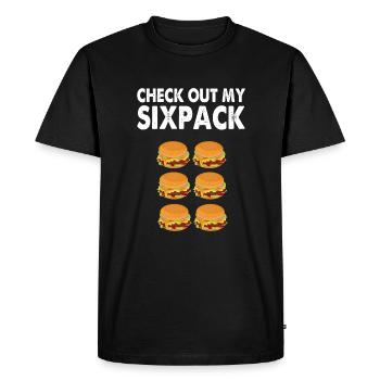 Burger Sixpack - T-shirt Premium bio Homme - noir - Devant - Nico (187cm)