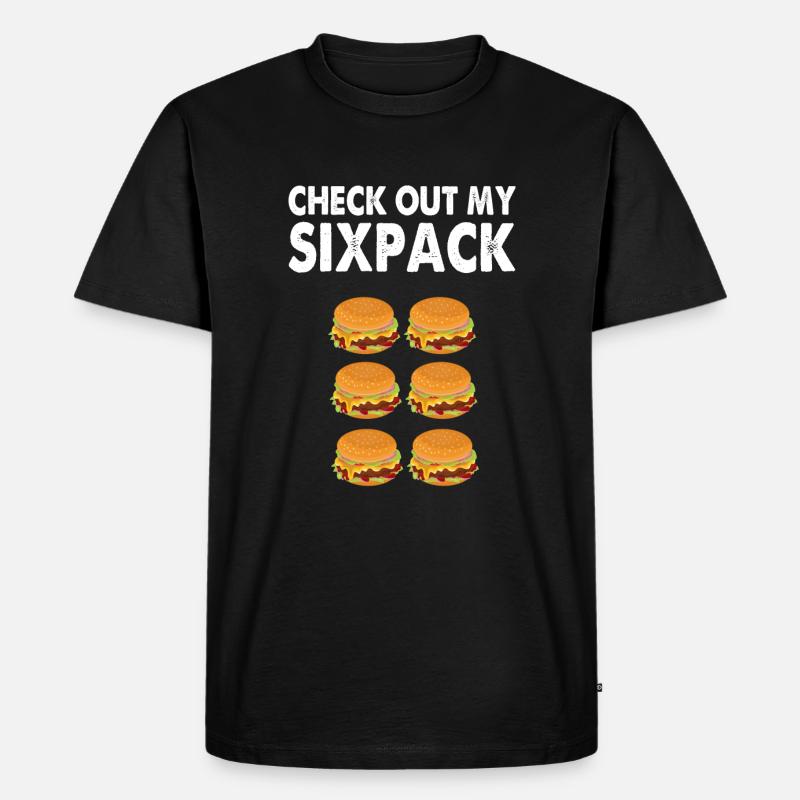 Burger Sixpack - Männer Premium Bio T-Shirt - Schwarz