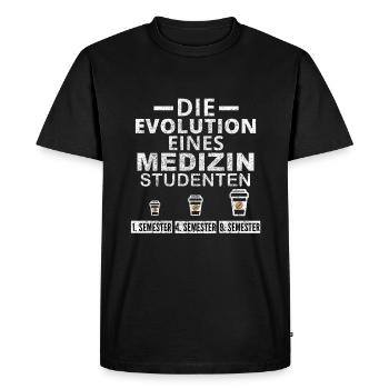 Medizin Student Kaffee Evolution Geschenk - Männer Premium Bio T-Shirt - Schwarz - Vorne - Nico (187cm)