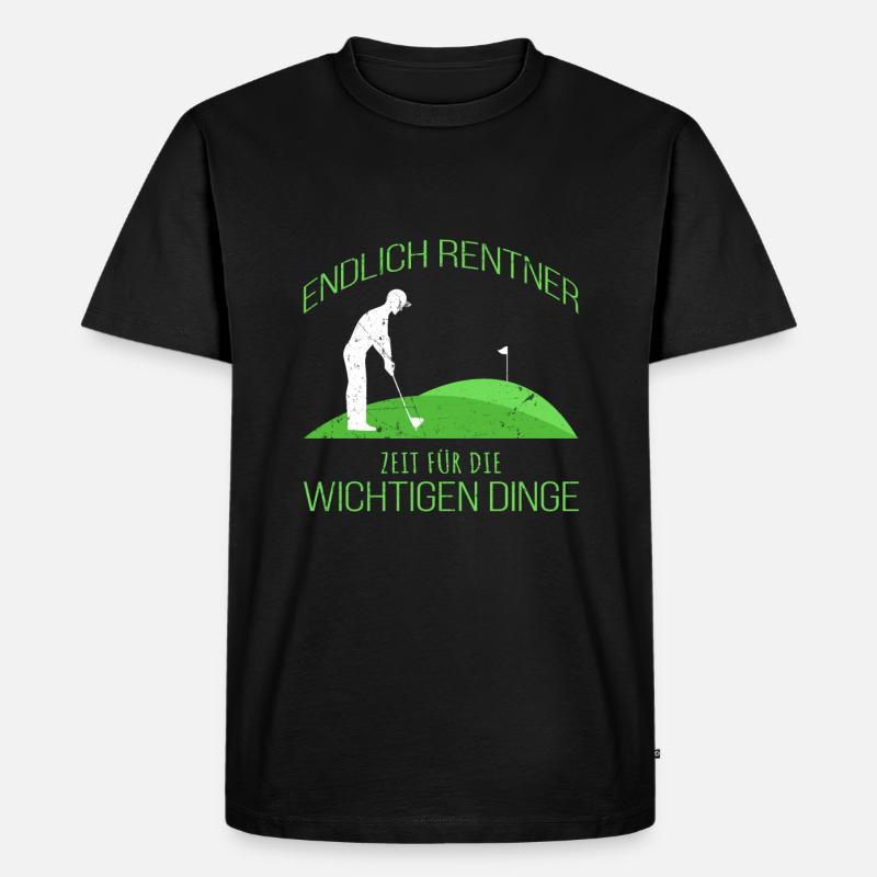 Golf Endlich Rentner - Männer Premium Bio T-Shirt - Schwarz