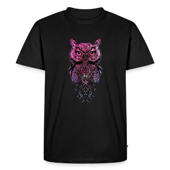 Eule Mandala Tattoo Kunst - Men's Premium Organic T-Shirt - black - Front - Nico (187cm)