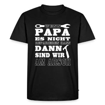 papa - T-shirt Premium bio Homme - noir - Devant - Nico (187cm)