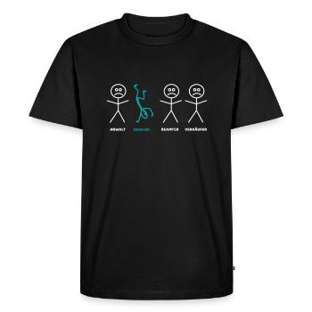 Erzieher Strichmännchen lustiges Geschenk - Männer Premium Bio T-Shirt - Schwarz - Vorne - Nico (187cm)