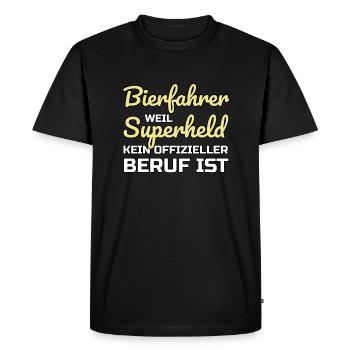 Les chauffeurs de bière super-héros cadeau drôle - T-shirt Premium bio Homme - noir - Devant - Nico (187cm)