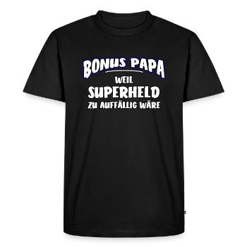 Bonus dad funny gift - Men's Premium Organic T-Shirt - black - Front - Nico (187cm)