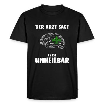 Incurable Scout Funny Gift - Men's Premium Organic T-Shirt - black - Front - Nico (187cm)