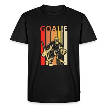 Ice hockey goalie goalkeeper vintage - Men's Premium Organic T-Shirt - black - Front - Nico (187cm)