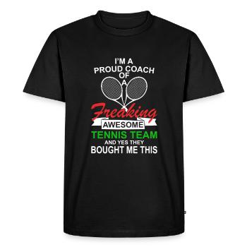 Tennis Coach Tennis Coach Funny gift - Men's Premium Organic T-Shirt - black - Front - Nico (187cm)