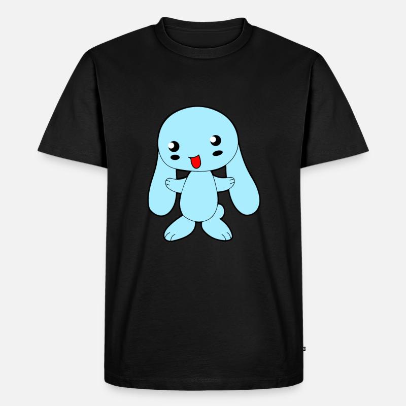 Hellblauer Schlappohrhase - Männer Premium Bio T-Shirt - Schwarz