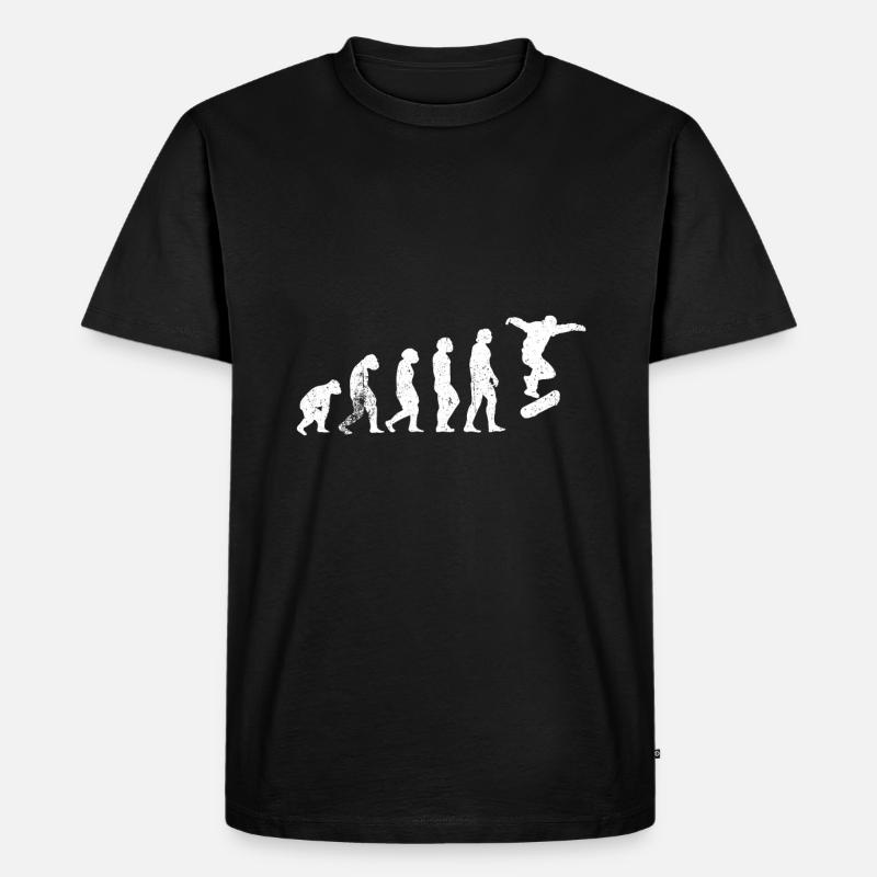 Skateboard Skaten Evolution - Männer Premium Bio T-Shirt - Schwarz