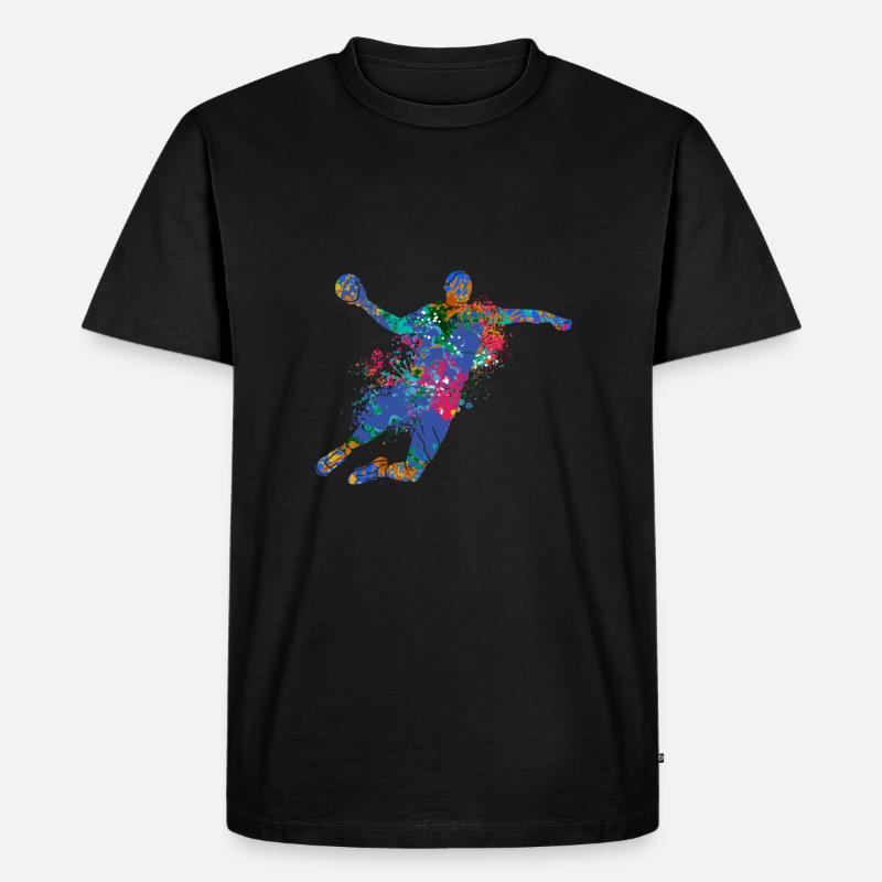 Handball Handballer Geschenkidee - Männer Premium Bio T-Shirt - Schwarz