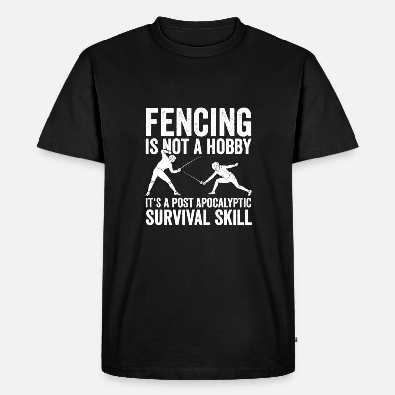 Fechten - Männer Premium Bio T-Shirt - Schwarz