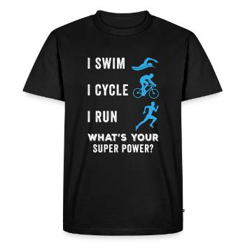 Triathlète - T-shirt Premium bio Homme - noir - Devant - Nico (187cm)