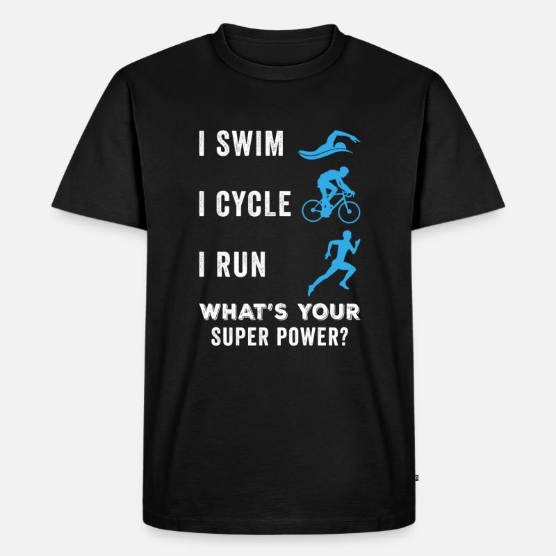 Triathlet - Männer Premium Bio T-Shirt - Schwarz